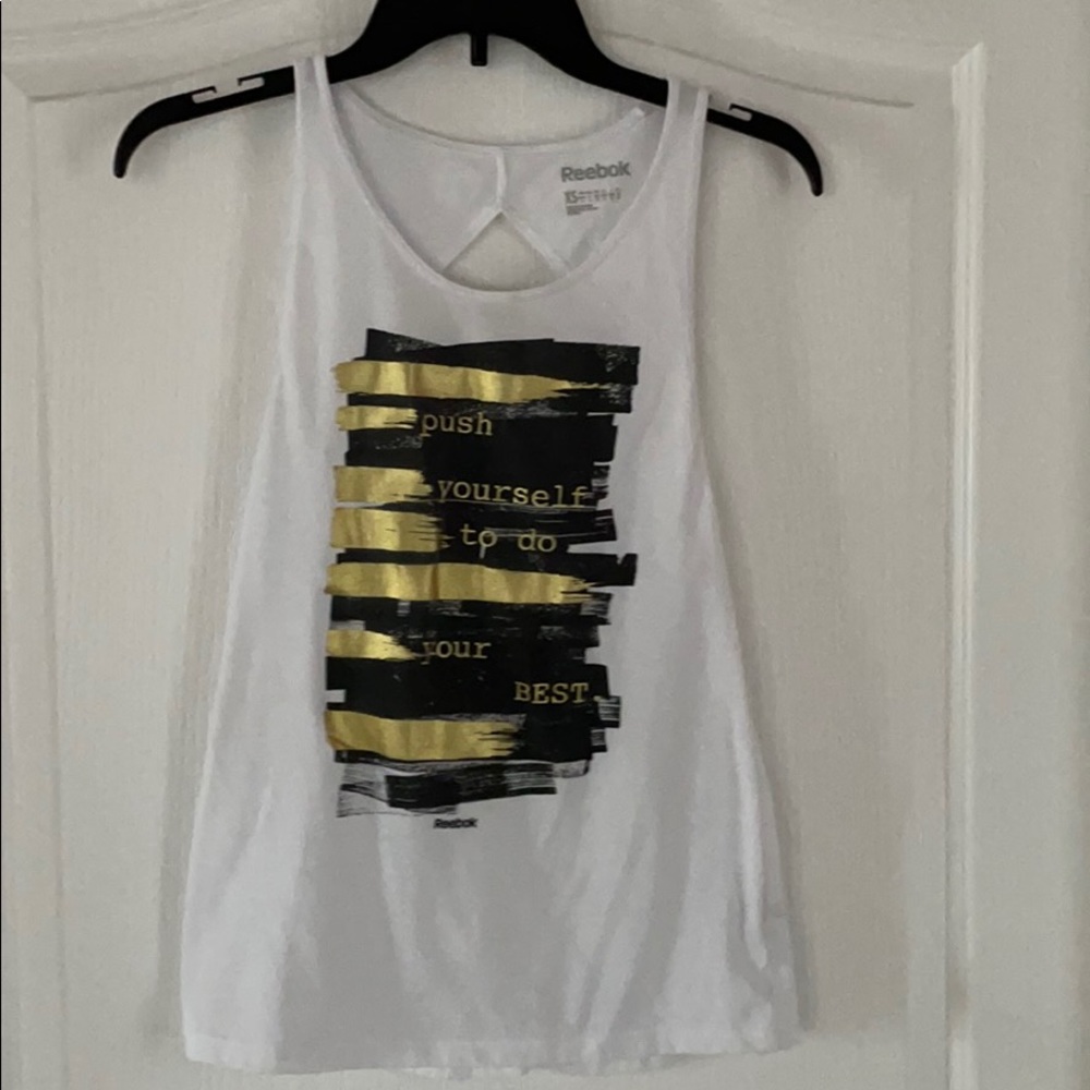 Workout tank w/ motivational quote & diamond back